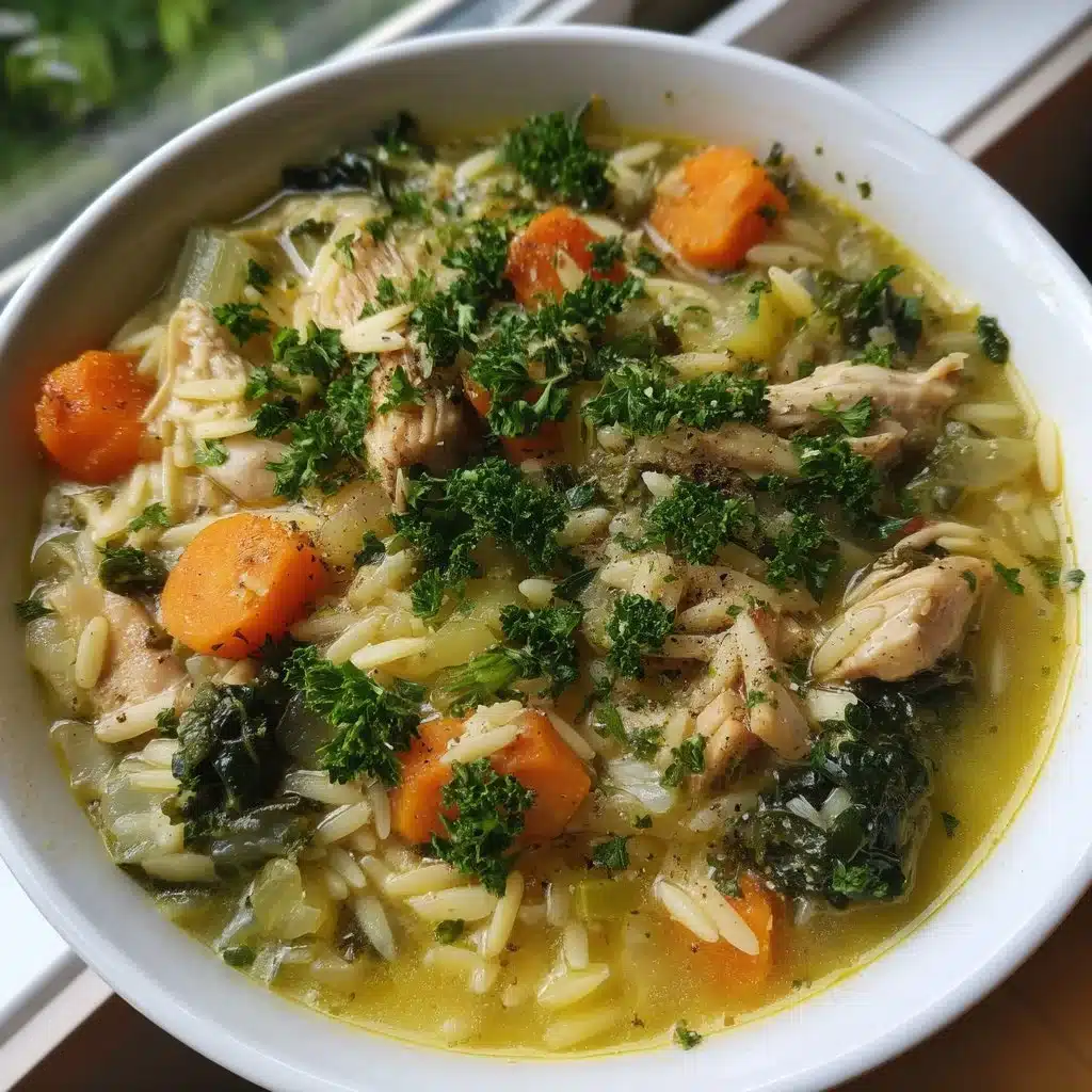 Lemon Chicken Orzo Soup