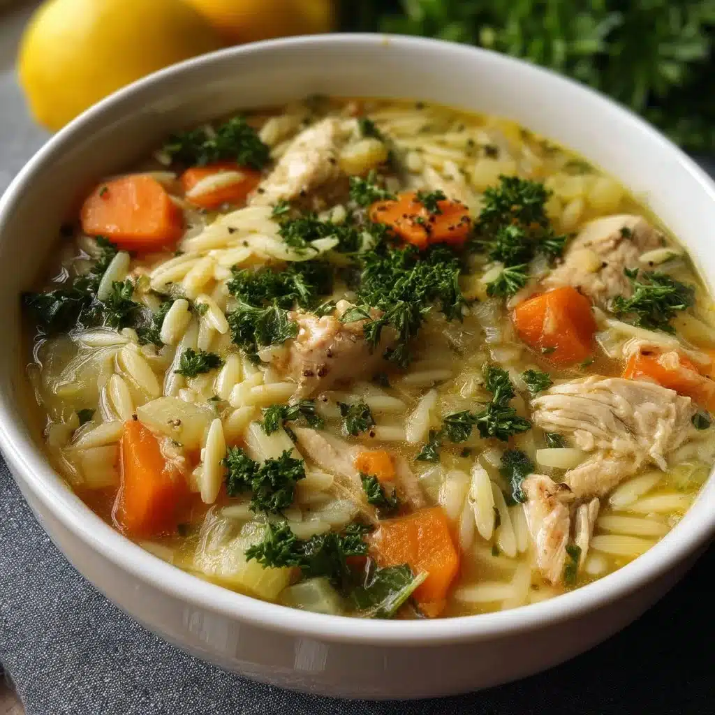 Lemon Chicken Orzo Soup