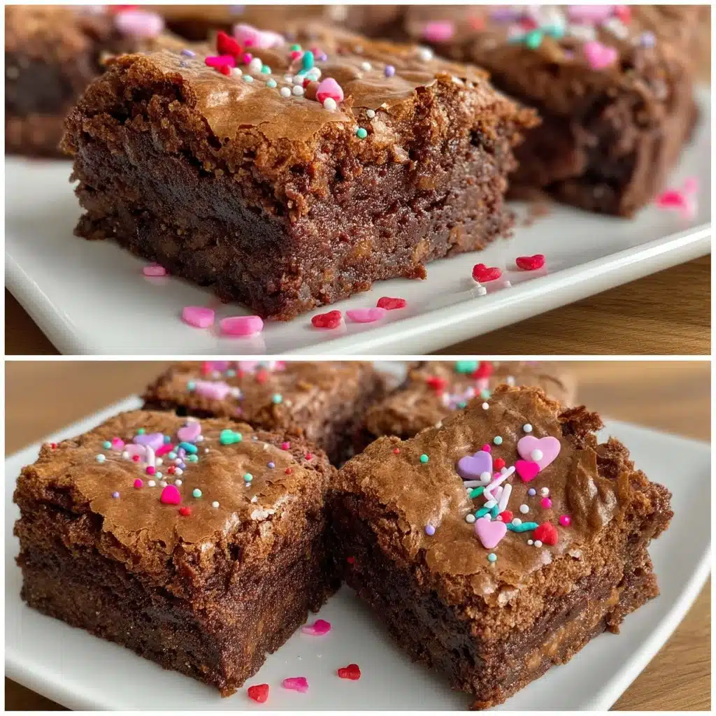 Valentine Brownies with Sprinkles