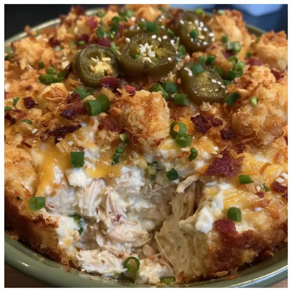 Baked Jalapeño Popper Dip with Chicken