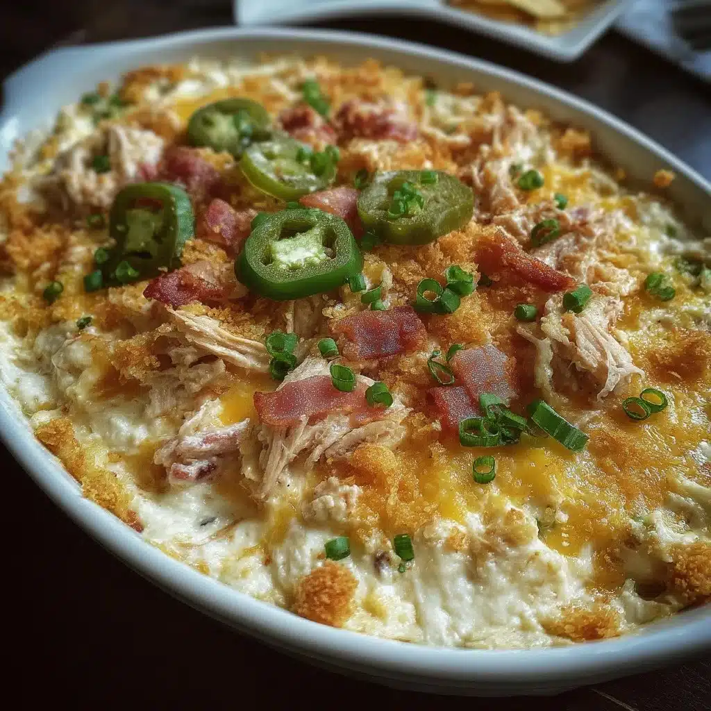 Baked Jalapeño Popper Dip with Chicken