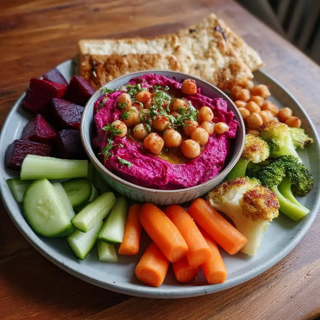 Beet Hummus Veggie Platter