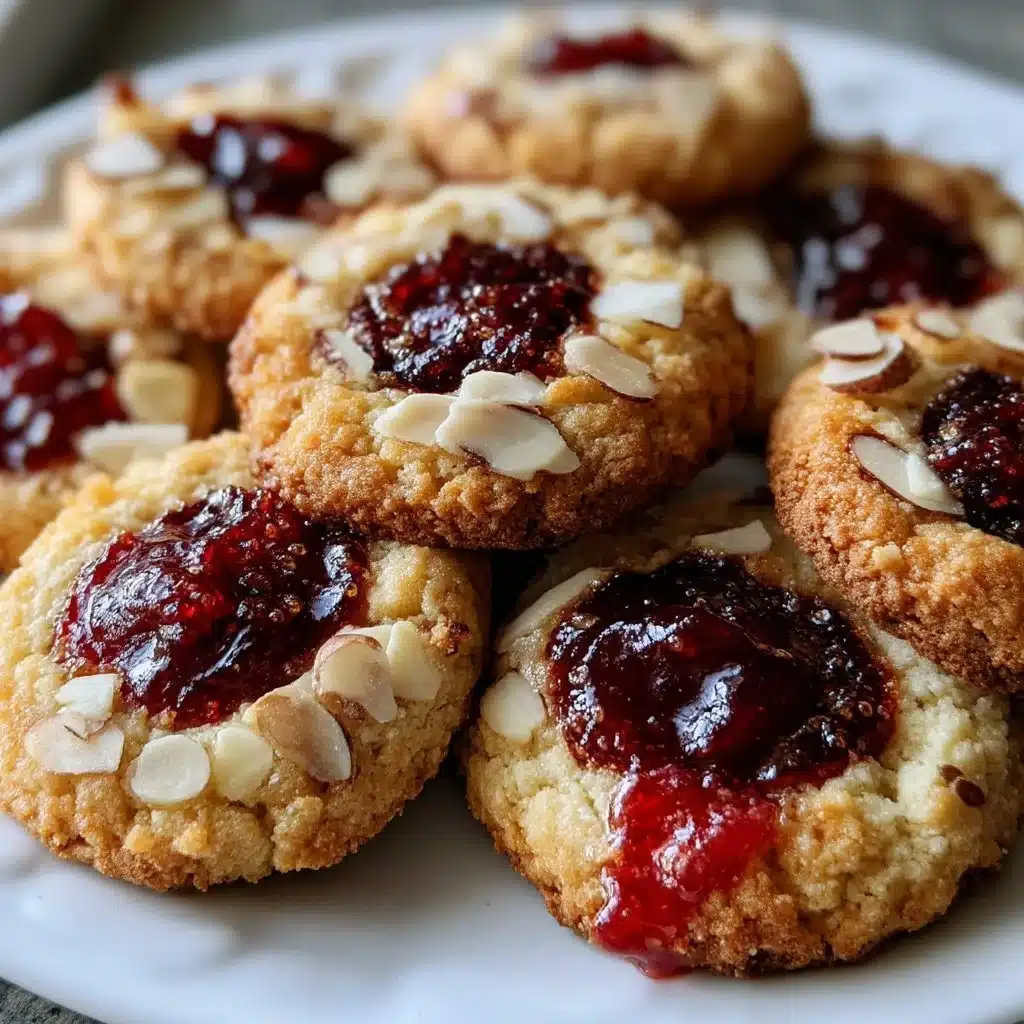 Cherry Almond Thumbprint Cookies