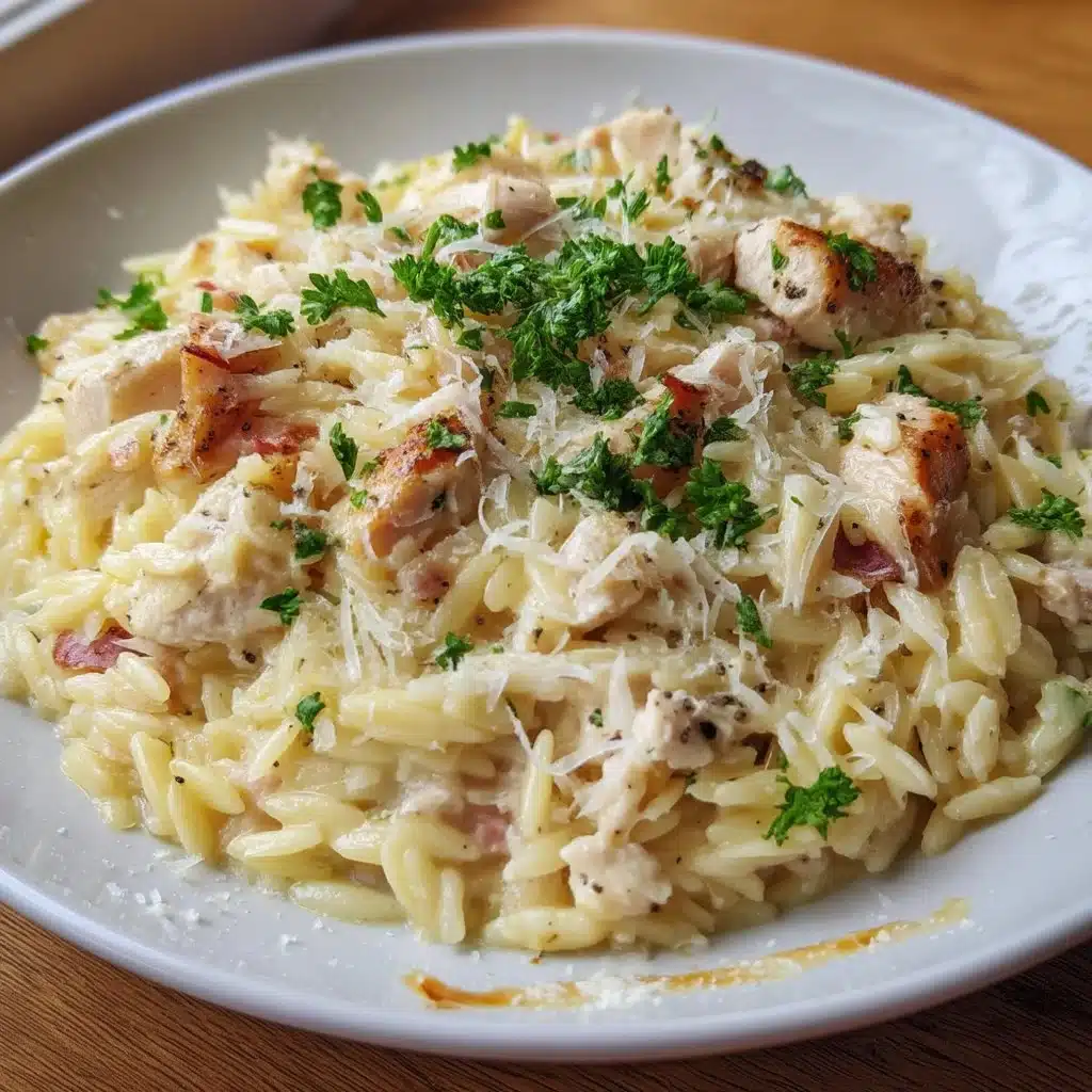 Creamy Garlic Parmesan Orzo with Chicken