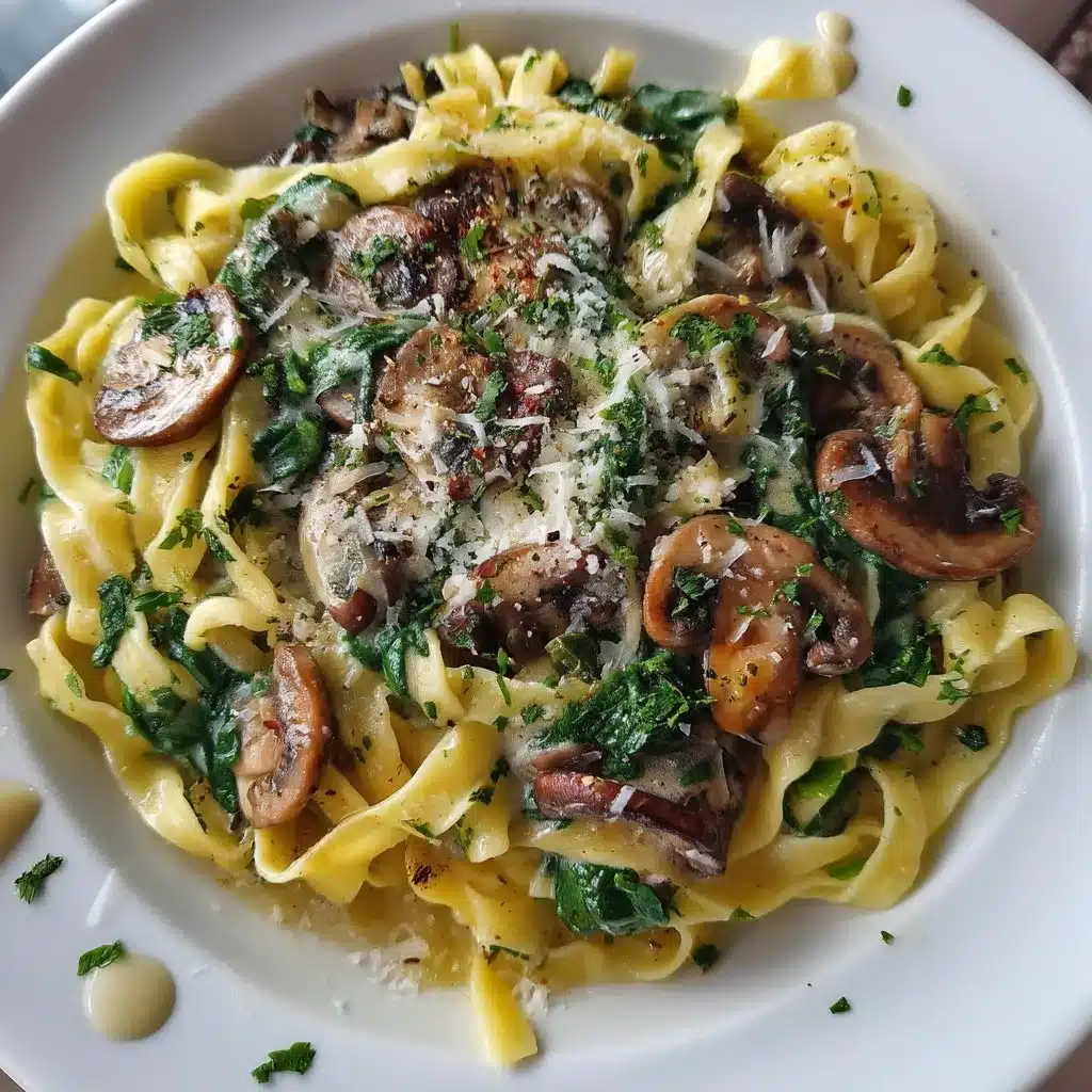 Creamy Mushroom Spinach Pasta