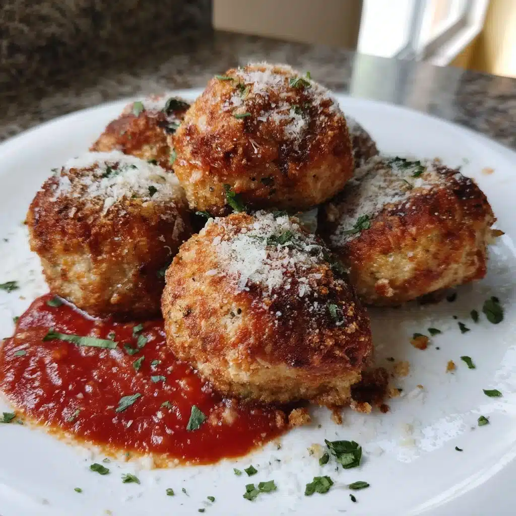 Easy Baked Chicken Parmesan Meatballs