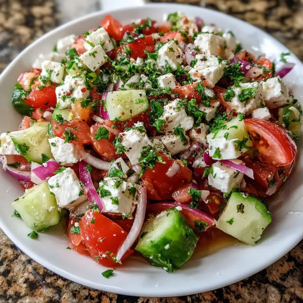 Easy Cucumber Tomato Feta Salad