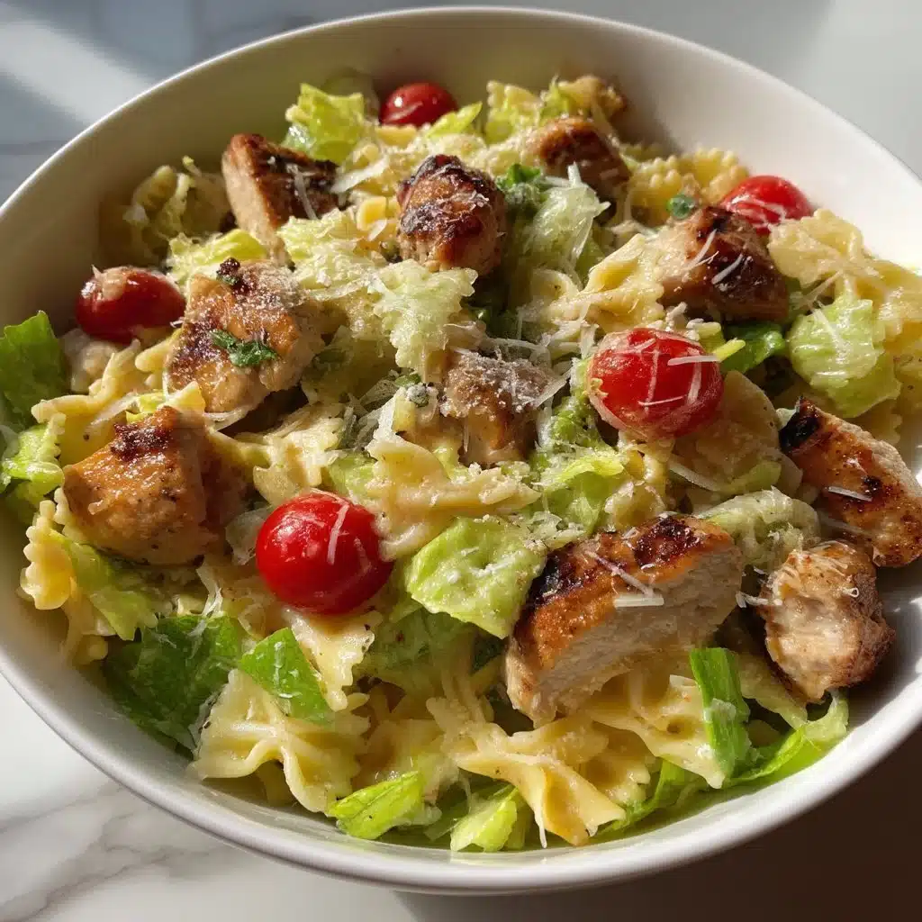 Easy Spring Chicken Caesar Pasta Salad