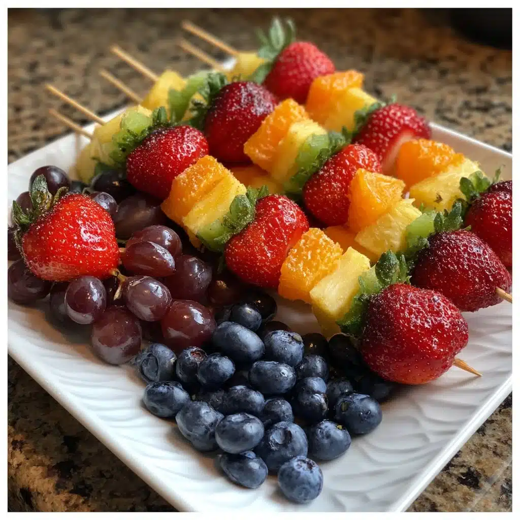 Easy St. Patrick’s Day Rainbow Fruit Skewers