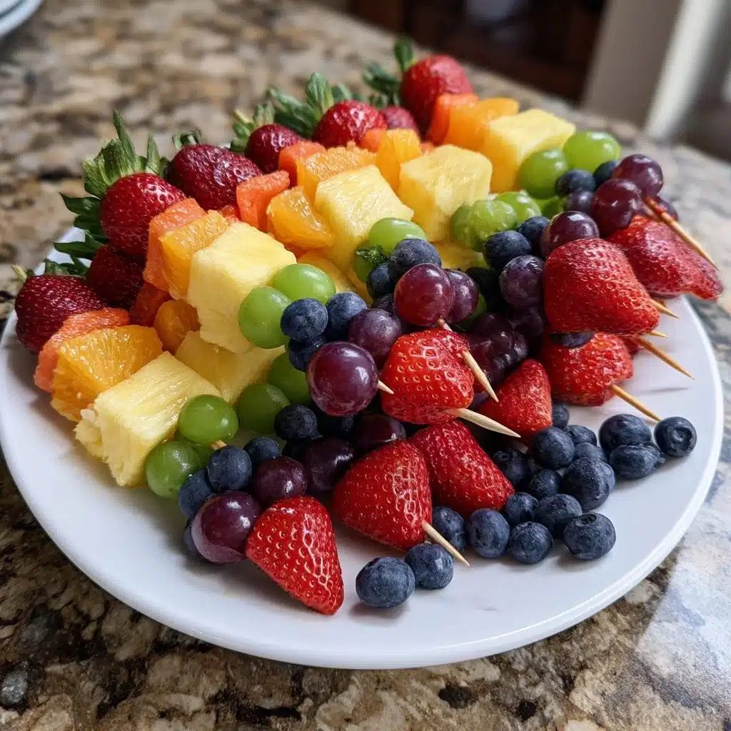 Easy St. Patrick’s Day Rainbow Fruit Skewers