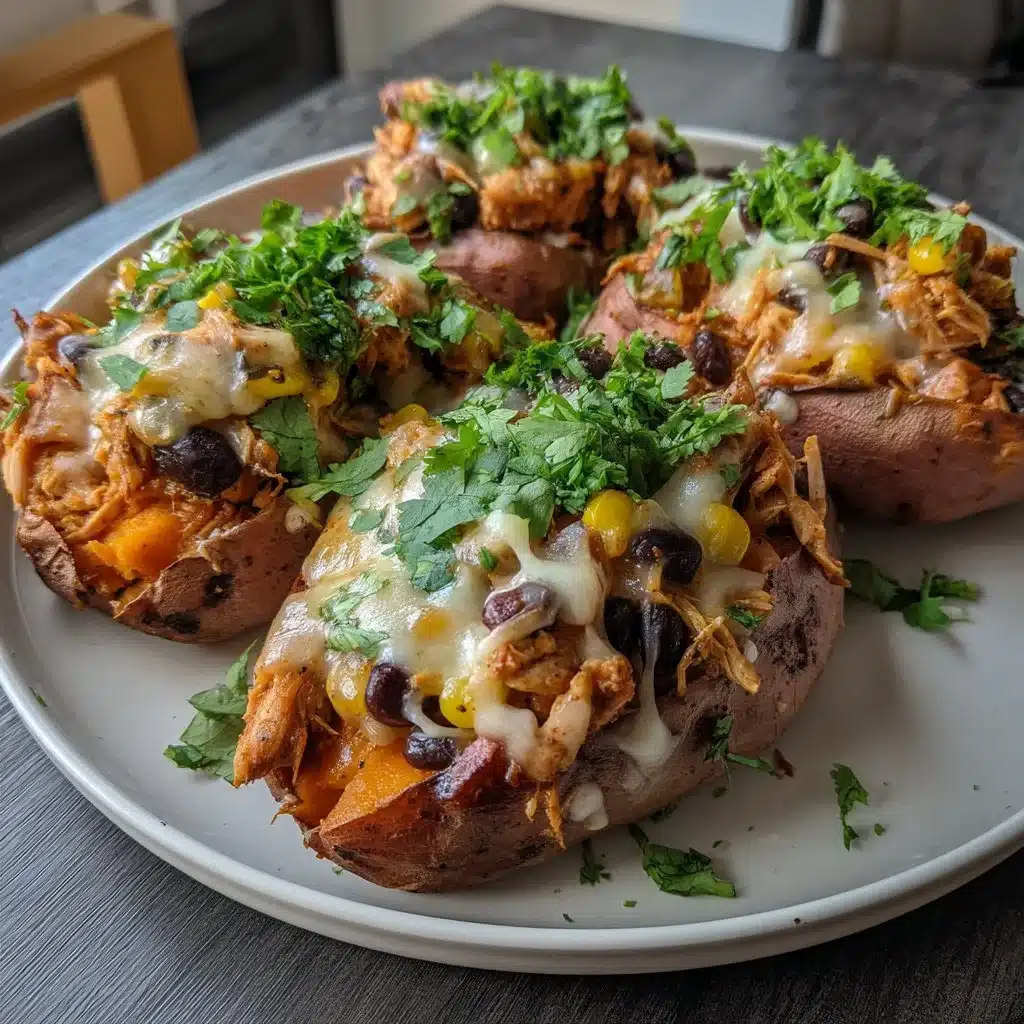 Easy Stuffed Sweet Potatoes with Chicken