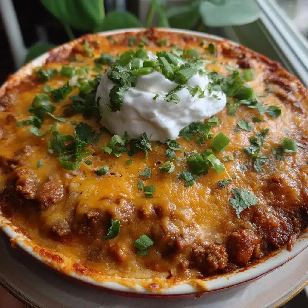Simple Beef and Bean Enchilada Bake