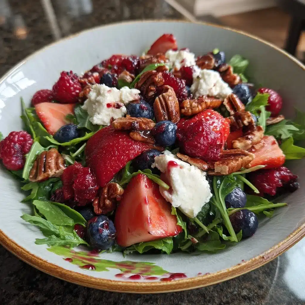 Arugula Salad with Berries, Goat Cheese & Candied Pecans