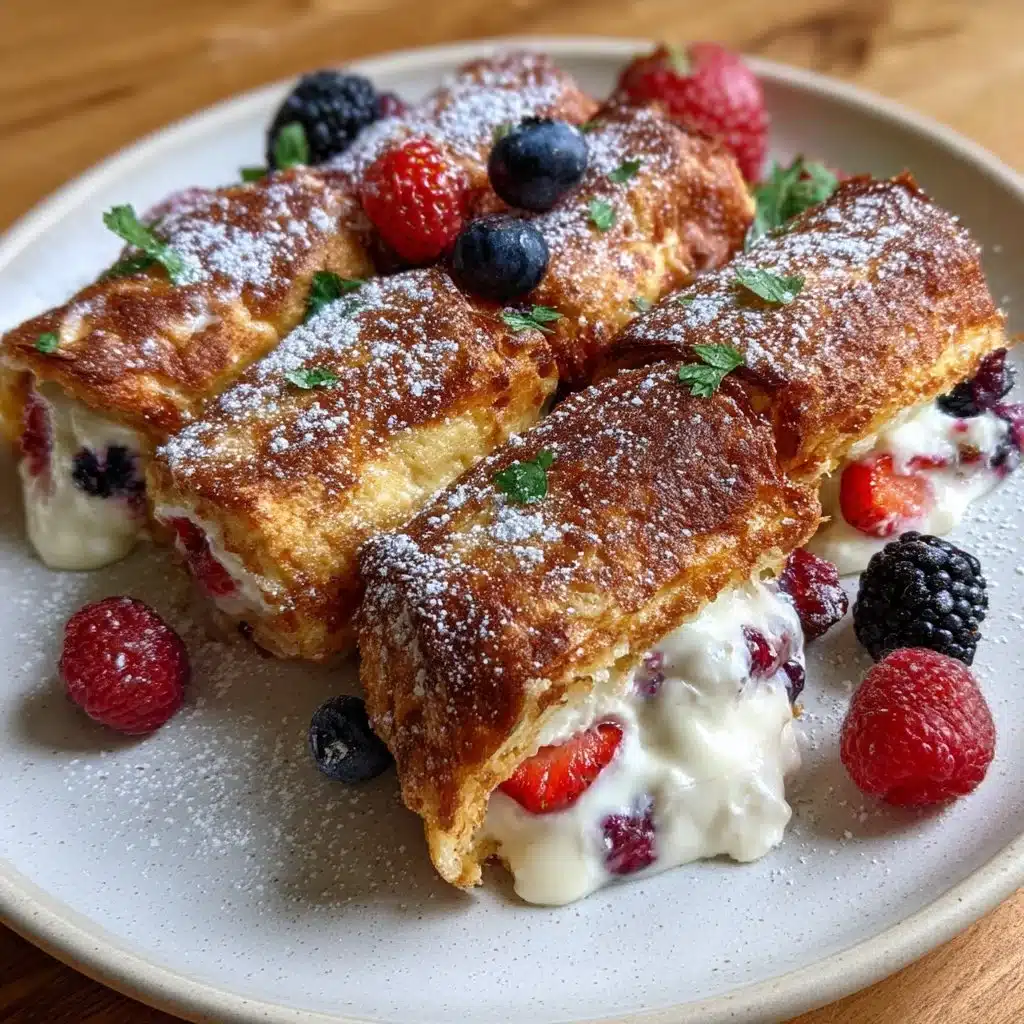 Berry Mascarpone Stuffed French Toast Roll-Ups