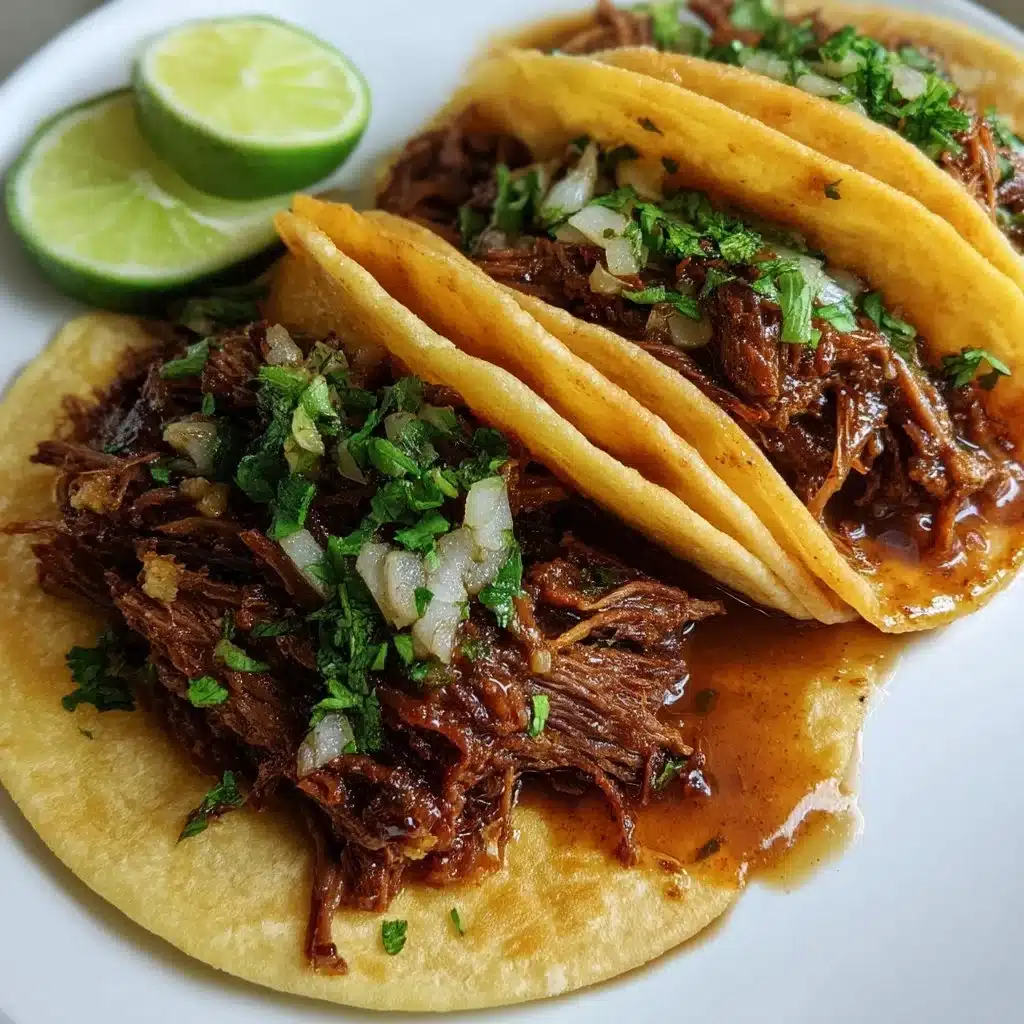 Birria-Inspired Shredded Beef Tacos