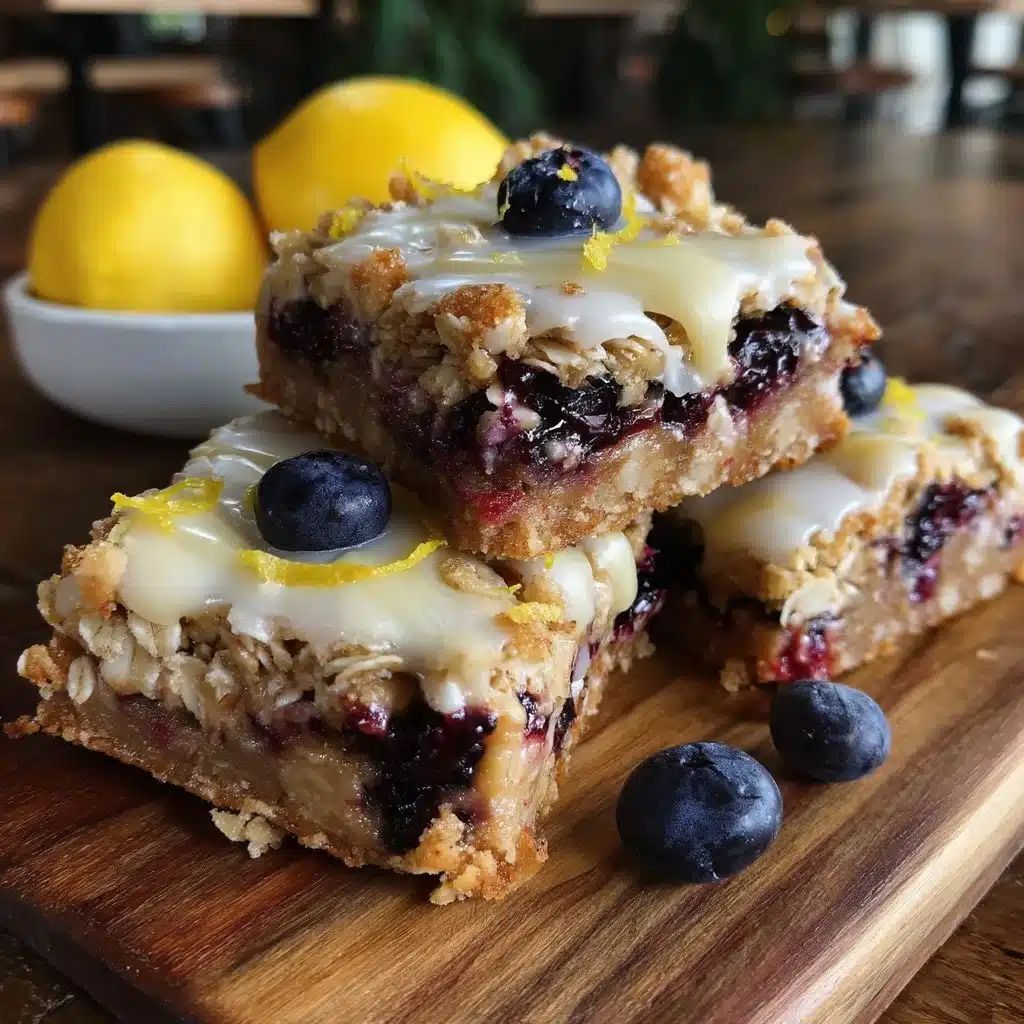 Blueberry Crumble Bars with Lemon Icing