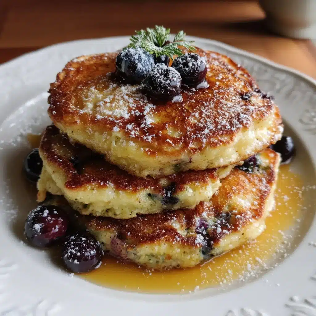 Blueberry-Lemon Ricotta Pancakes with Honey