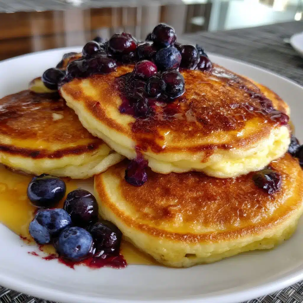 Blueberry-Lemon Ricotta Pancakes with Honey