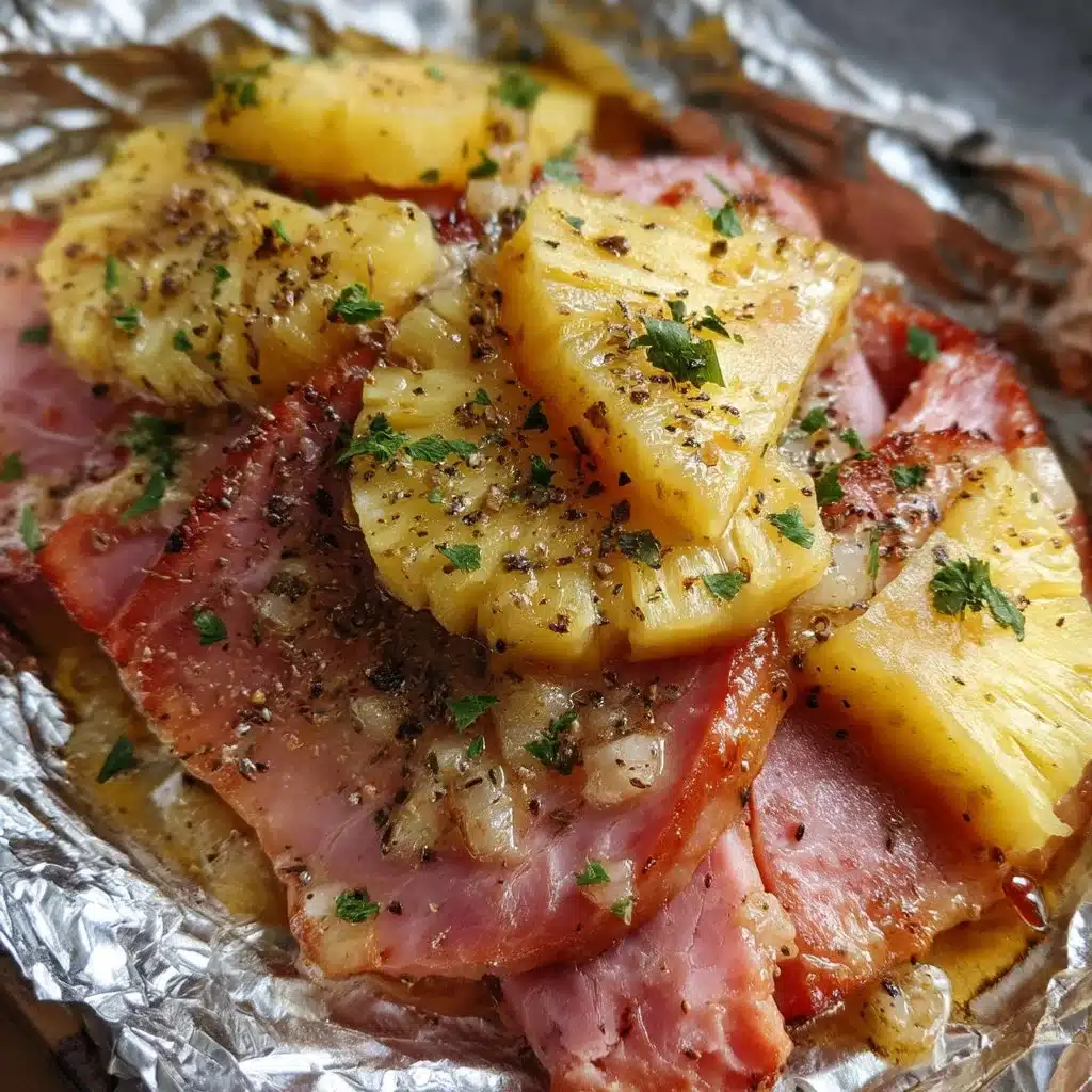 Brown Sugar Pineapple Ham Foil Packets