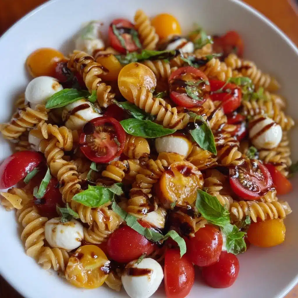 Caprese Pasta Salad with Balsamic Glaze