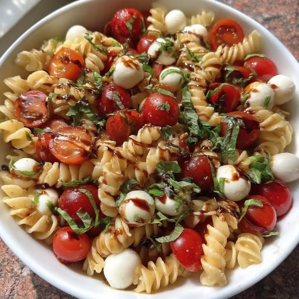 Caprese Pasta Salad with Balsamic Glaze