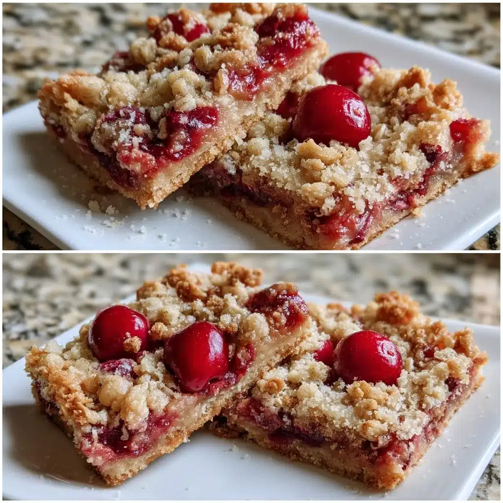 Cherry Vanilla Cobbler Bars with Oat Crumble