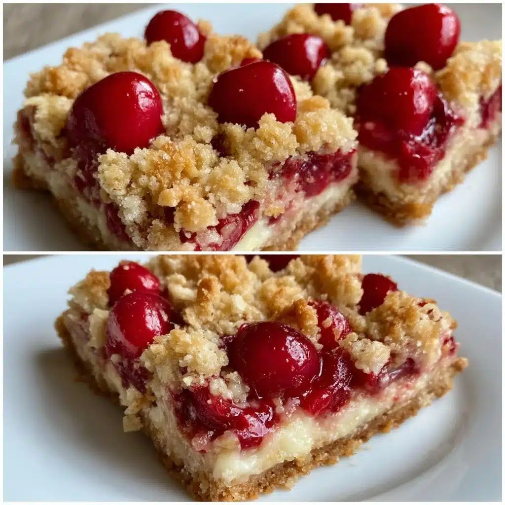 Cherry Vanilla Cobbler Bars with Oat Crumble