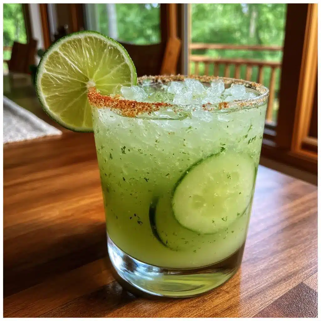 Cucumber-Lime Margarita with Tajin Rim