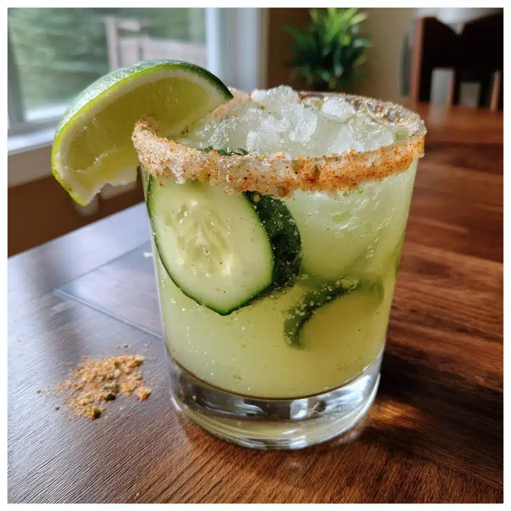 Cucumber-Lime Margarita with Tajin Rim