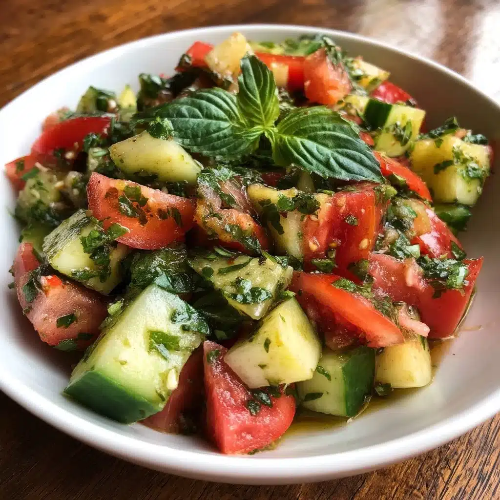 Cucumber Tomato Salad with Basil Vinaigrette