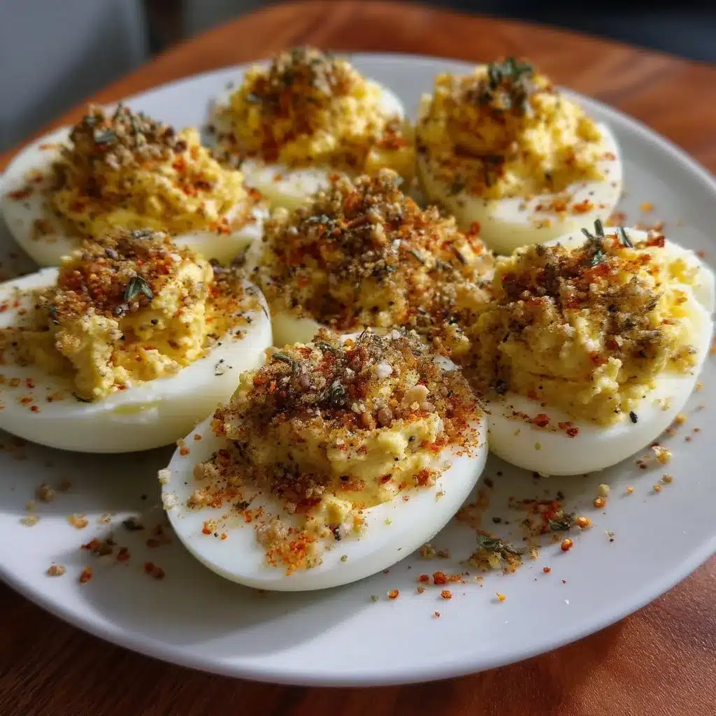 Deviled Eggs with Everything Bagel Seasoning