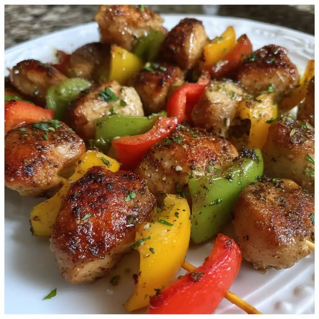 Garlic-Lime Chicken Kabobs with Bell Peppers