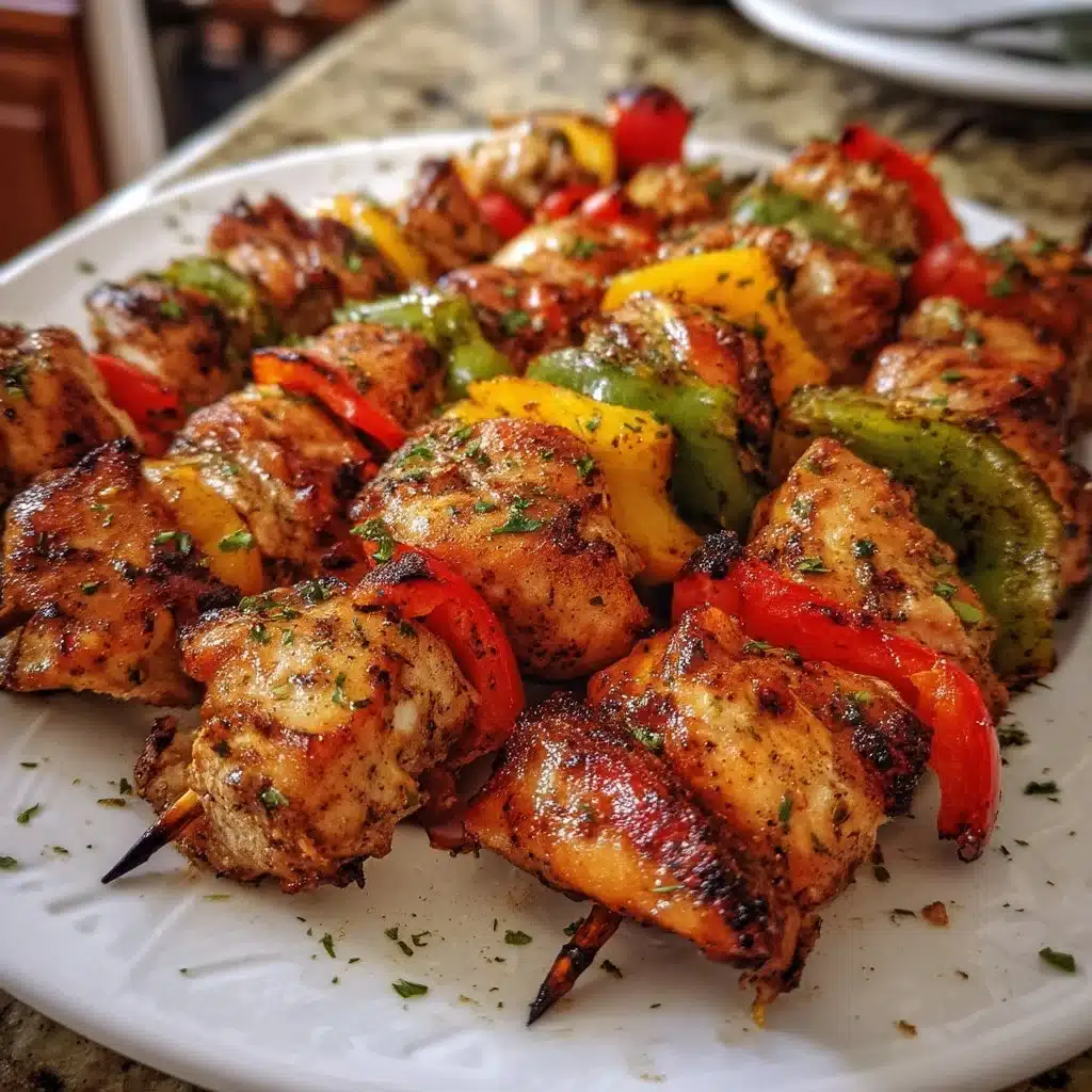 Garlic-Lime Chicken Kabobs with Bell Peppers