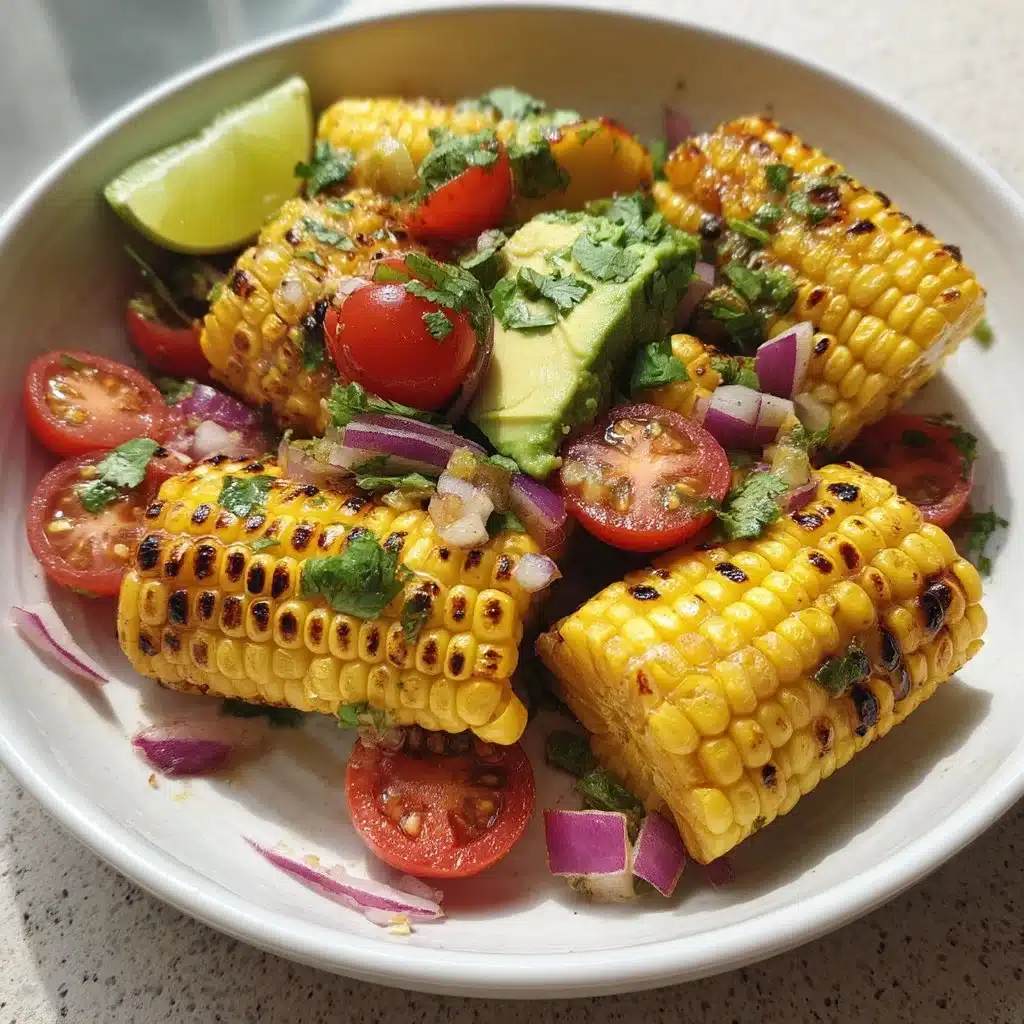 Grilled Corn Salad with Avocado and Lime