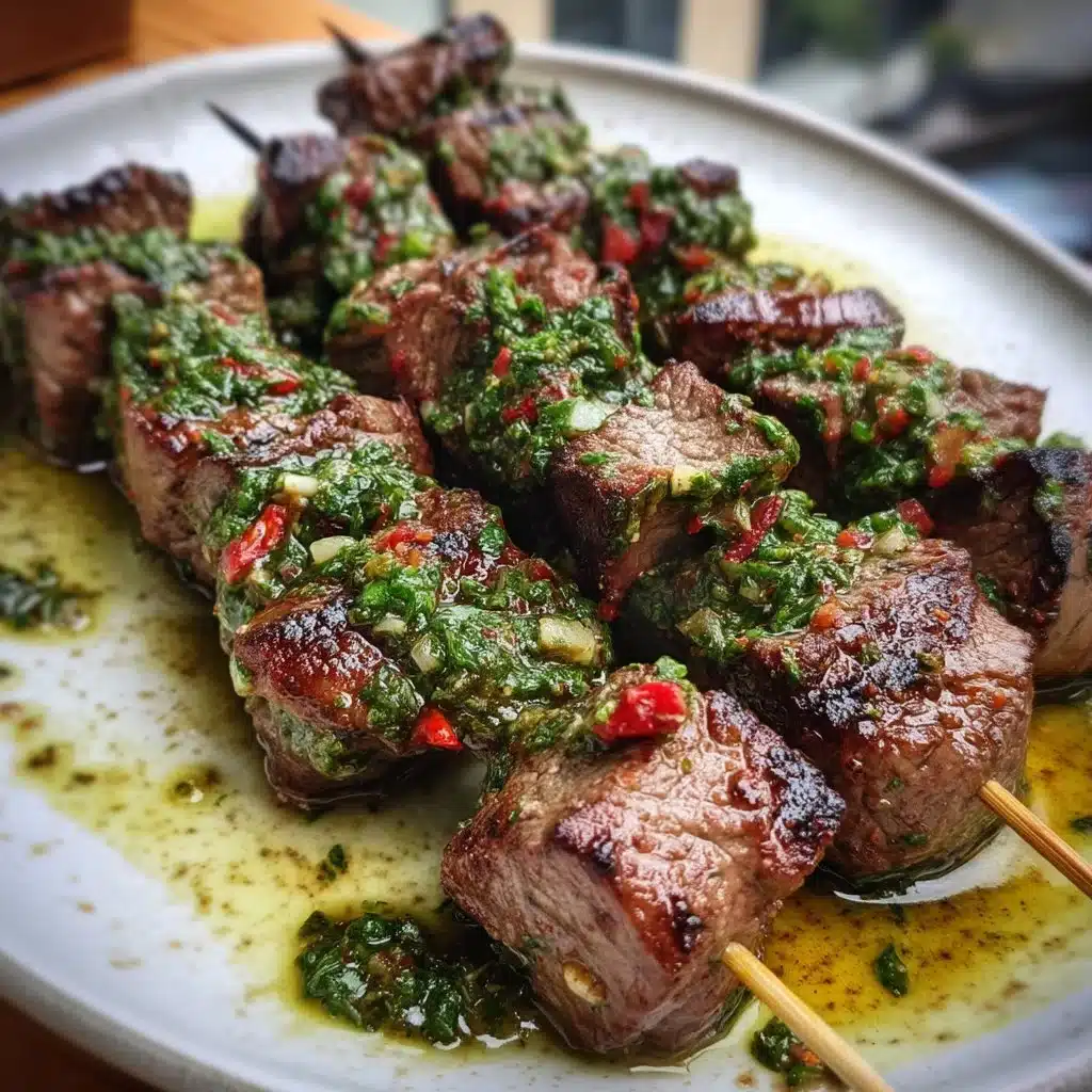Grilled Steak Bites with Chimichurri Sauce