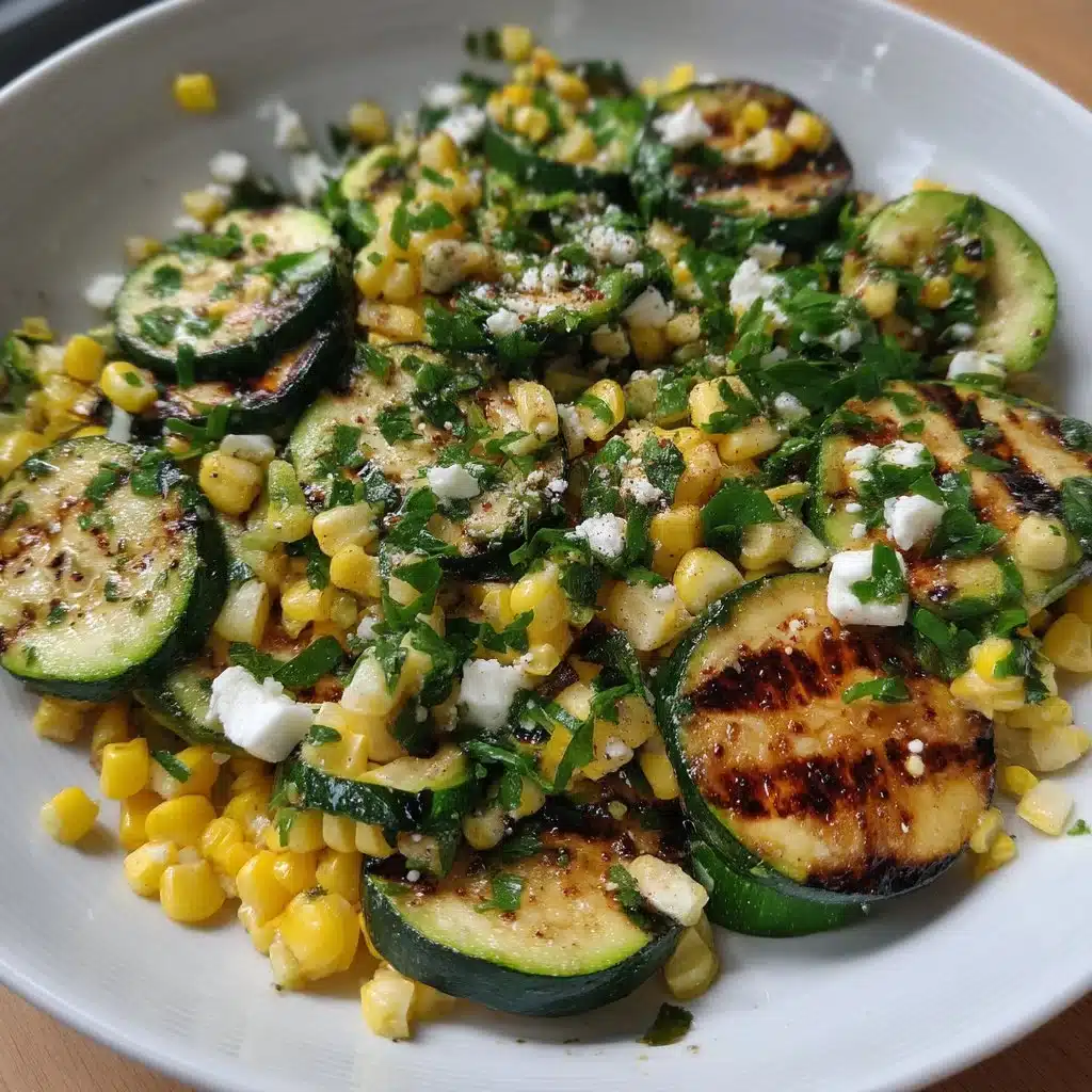 Grilled Zucchini & Corn Salad with Feta