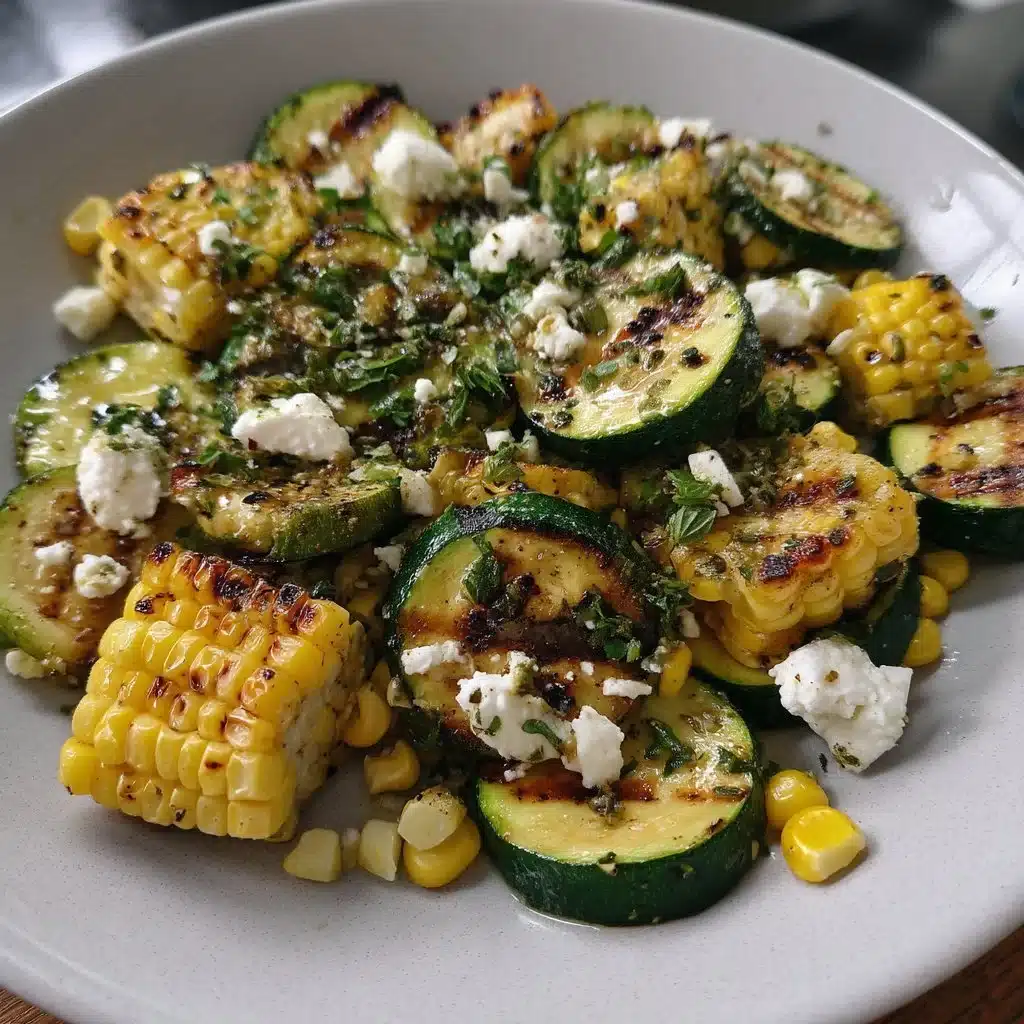 Grilled Zucchini & Corn Salad with Feta