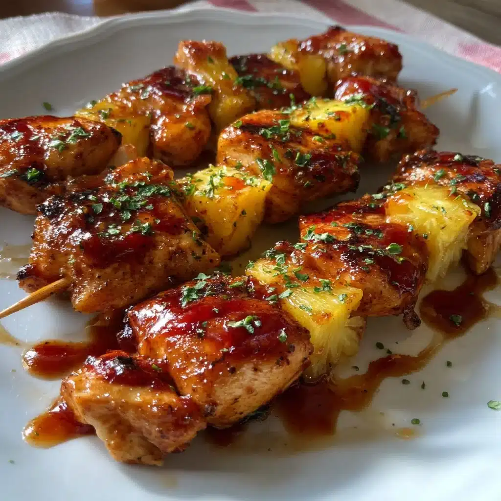 Honey BBQ Chicken Skewers with Pineapple
