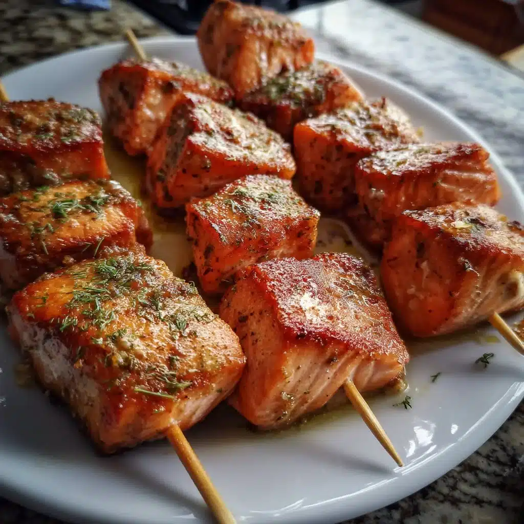 Hot Honey Salmon Skewers
