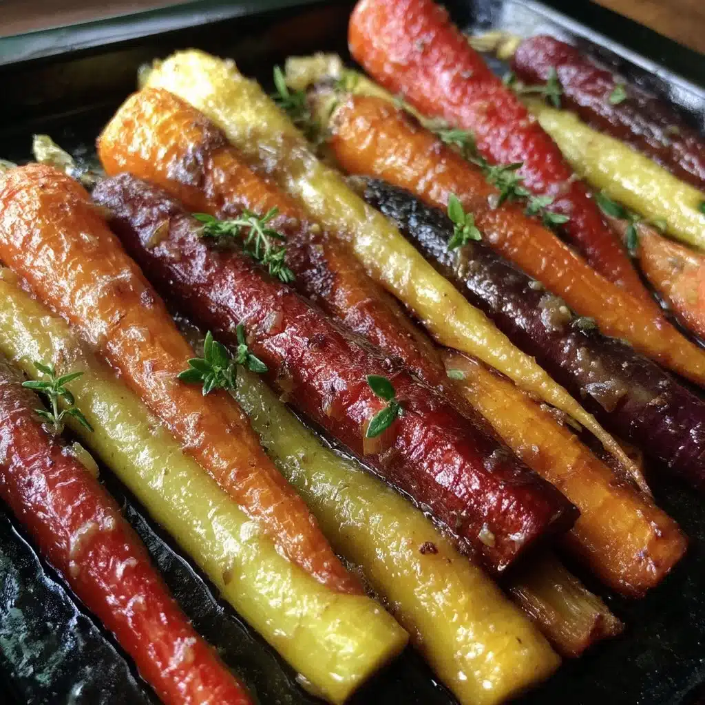 Maple Dijon Roasted Rainbow Carrots