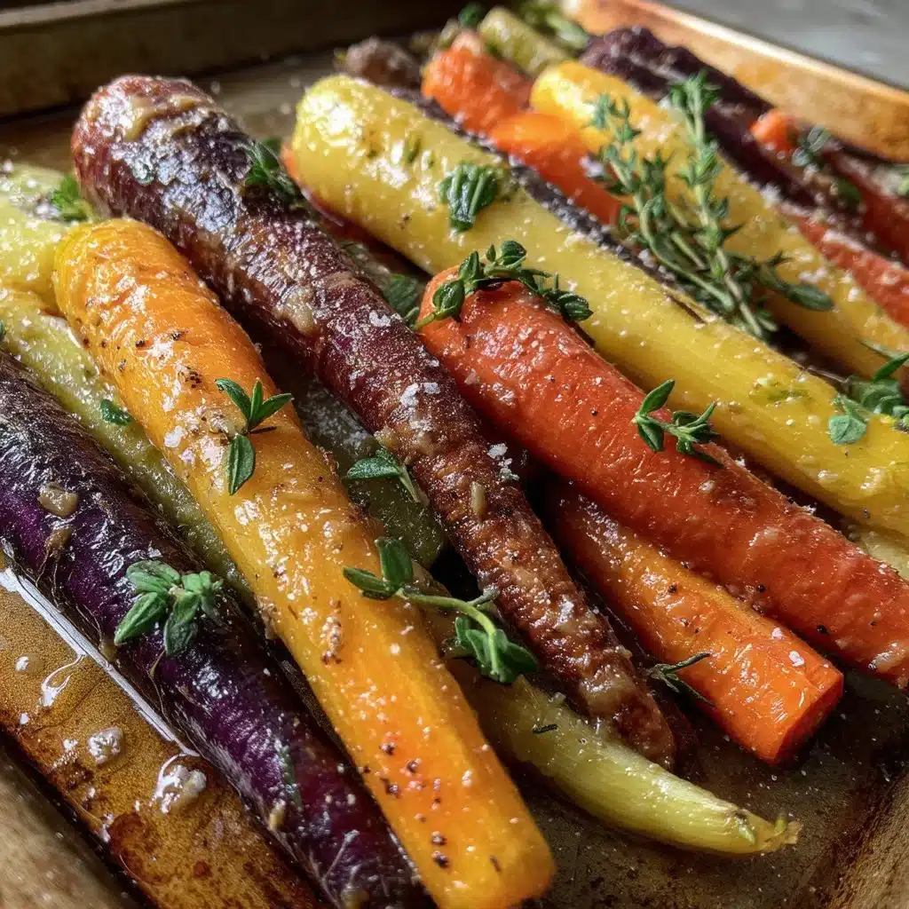 Maple Dijon Roasted Rainbow Carrots