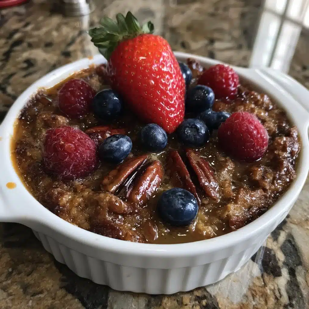 Maple Pecan Baked Oatmeal with Fresh Berries