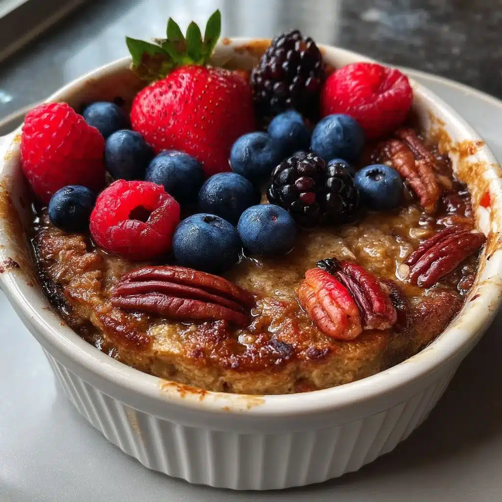 Maple Pecan Baked Oatmeal with Fresh Berries