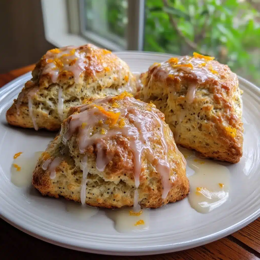 Orange-Poppy Seed Scones with Citrus Glaze