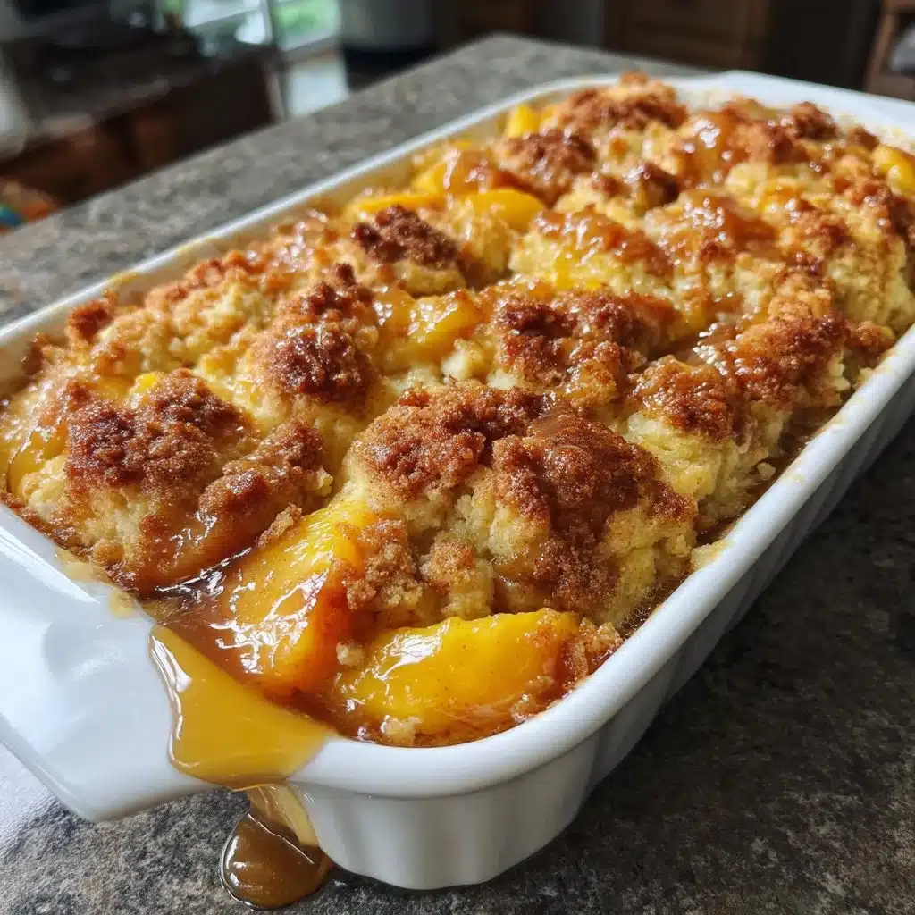 Peach Cobbler Dump Cake with Cinnamon