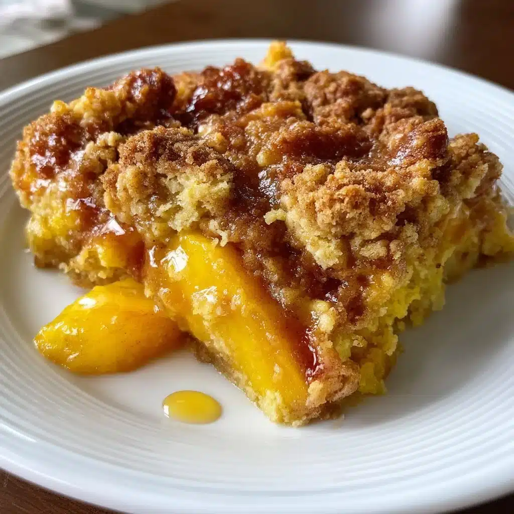 Peach Cobbler Dump Cake with Cinnamon