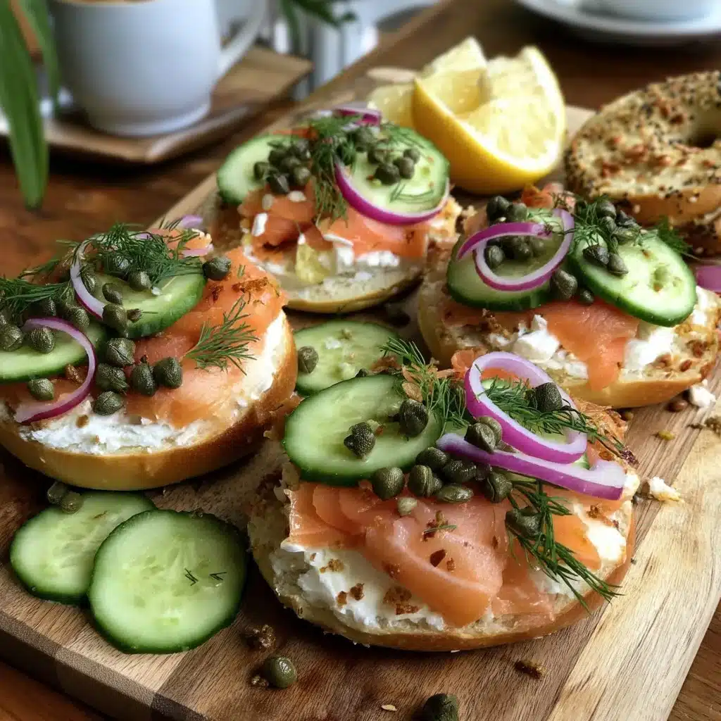 Smoked Salmon Bagel Board for Mother's Day Brunch