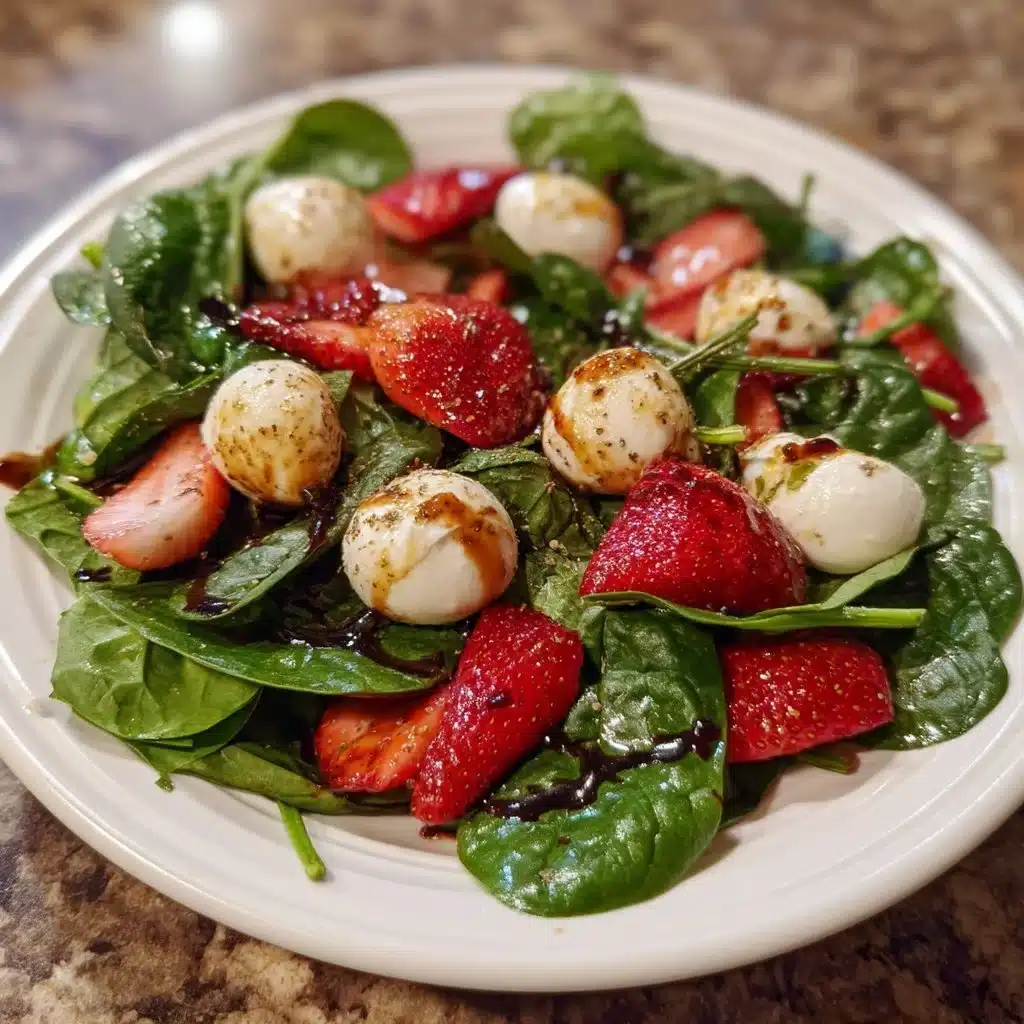 Spinach Strawberry Caprese Salad