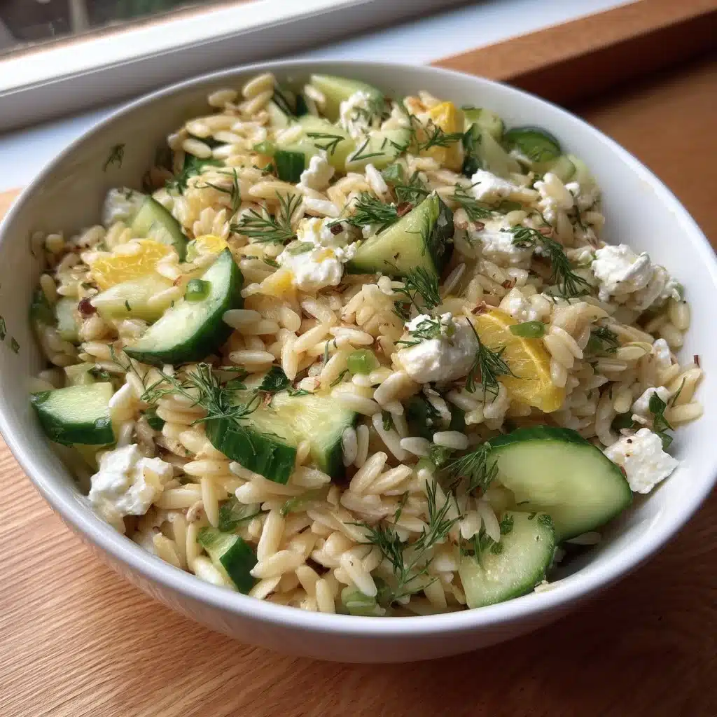 Spring Orzo Salad with Lemon, Feta & Cucumber