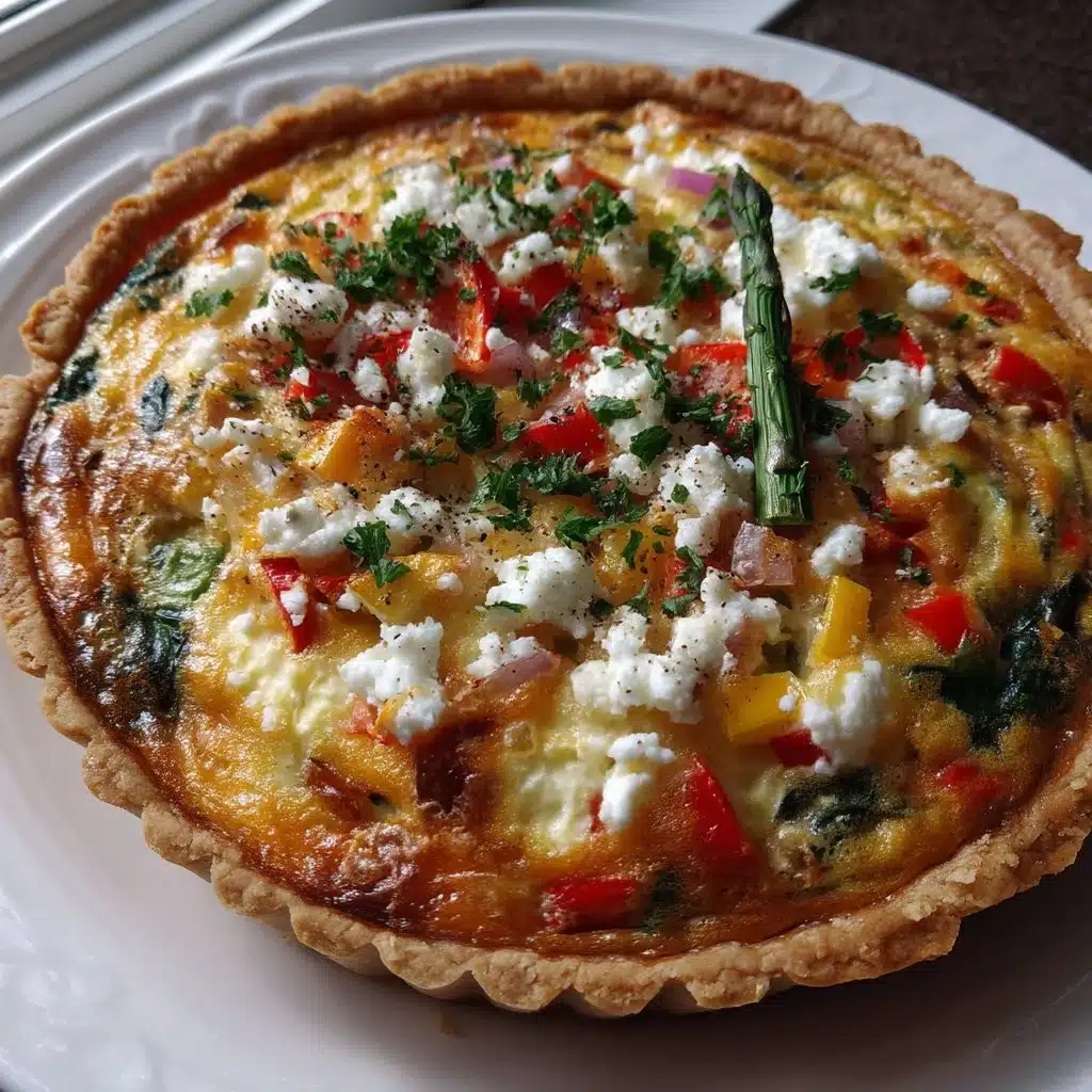 Spring Veggie Quiche with Goat Cheese and Herbs